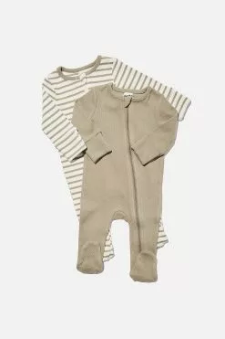 2 Pack Essentials Zip Romper