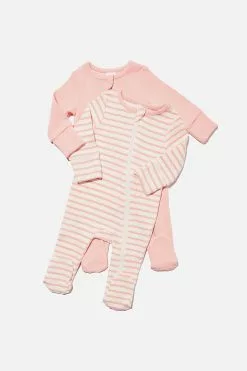 2 Pack Essentials Zip Romper