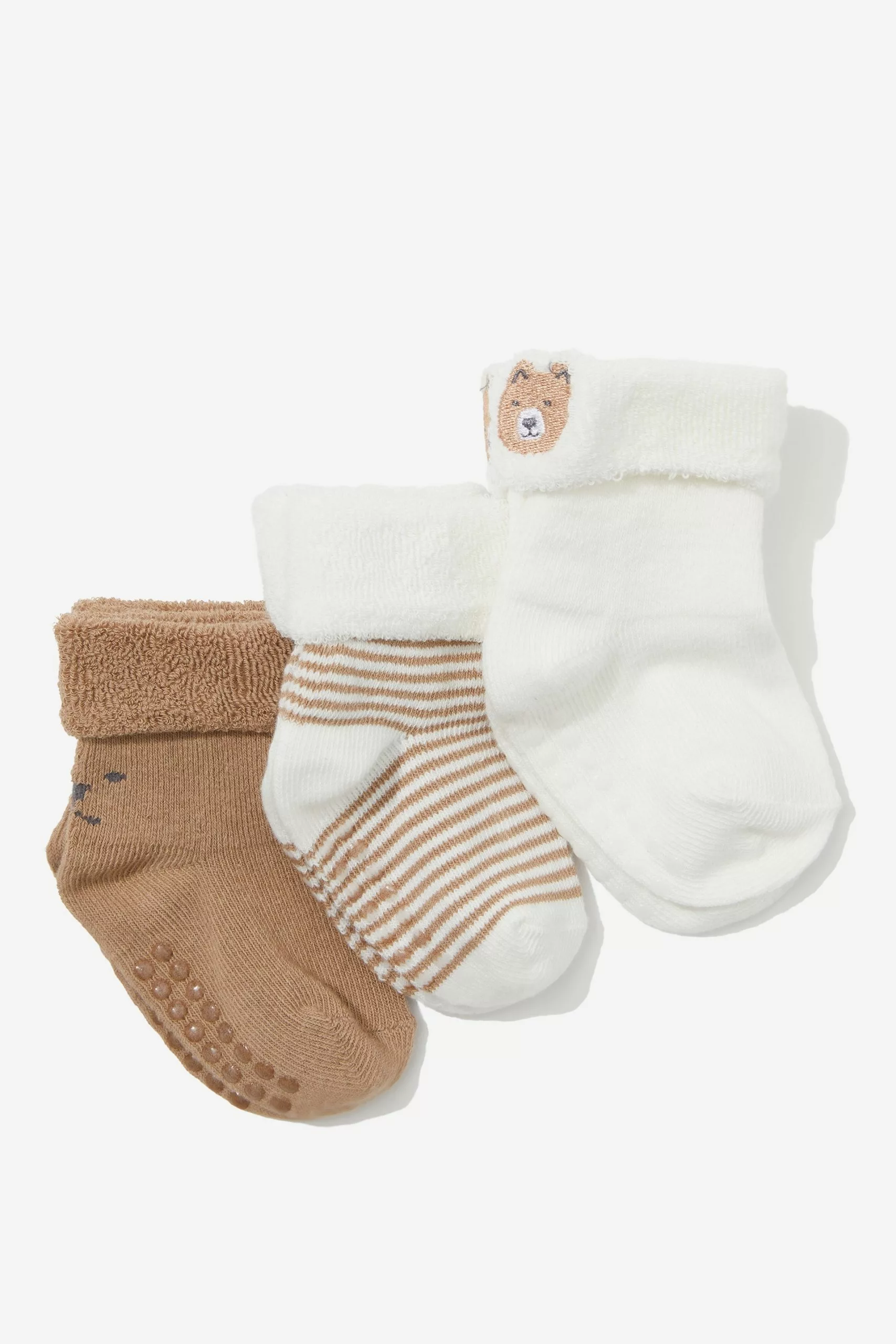 3Pk Terry Baby Socks