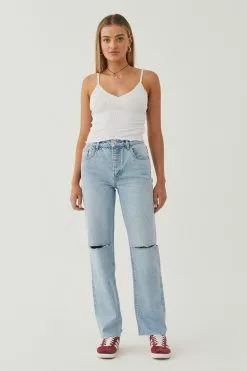 Straight Leg Ripped Jean
